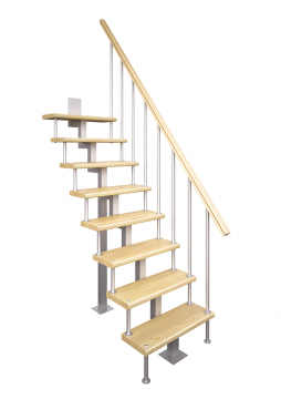 Модульная лестница высота 2475-2700 мм кв. профиль (прямой марш) 11 ступеней, высота ступени 225 мм