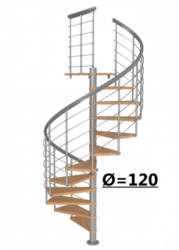 Винтовая лестница Montreal Style, диаметр 120 см, серый