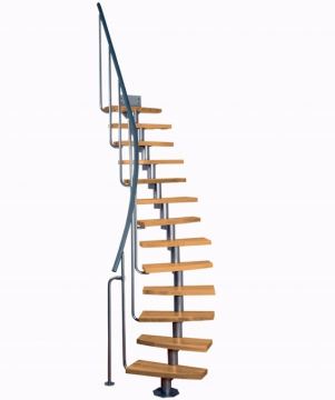 Модульная лестница MINI PLUS, 2220-3000 мм, 11 ступеней - ольха, серый