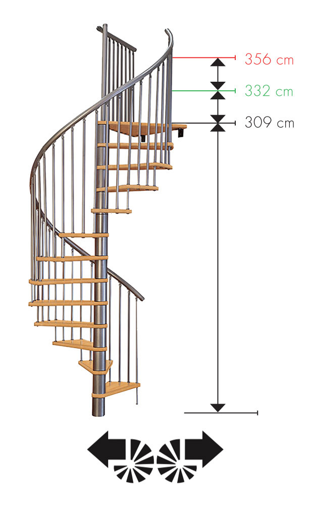 Винтовая лестница Minka Spiral Effect, диаметр 140 см, серебро
