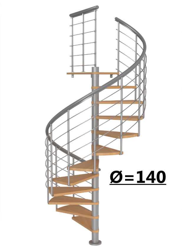 Винтовая лестница Montreal Style, диаметр 140 см, серый