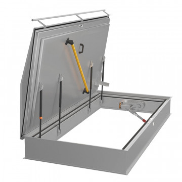 Люк для выхода на кровлю с амортизаторами 850 (петли)*850 НЕБОСКРЁБ противопожарный