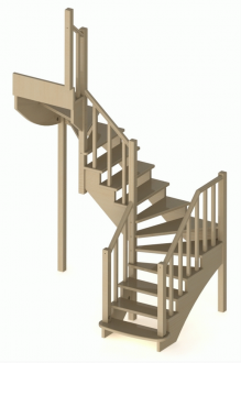 Лестница из сосны К-009м (вариант №2) Левая 