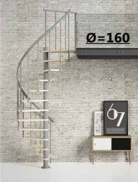 Винтовая лестница Montreal Classic, диаметр 160 см, серый