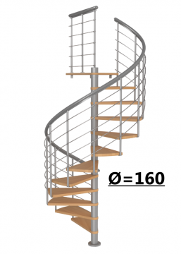 Винтовая лестница Montreal Style, диаметр 160 см, серый